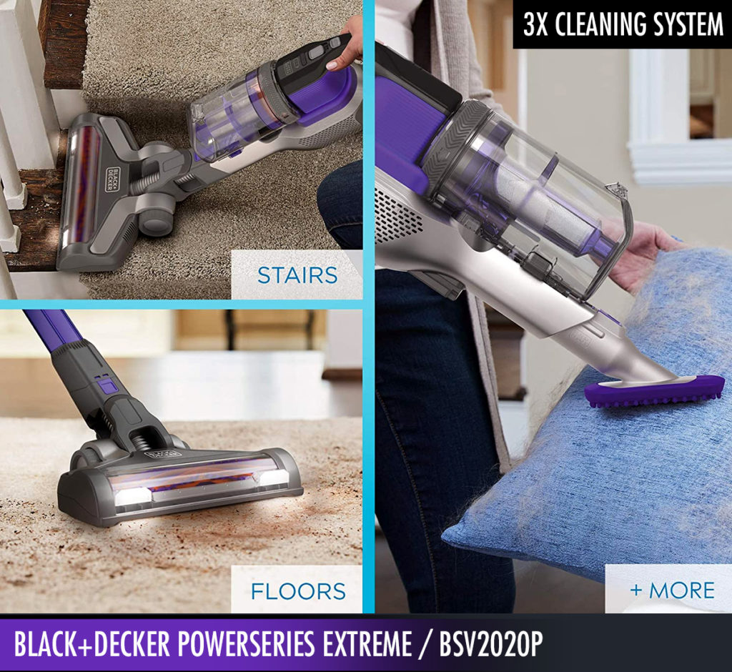 Cleaning in Action : BLACK+DECKER POWERSERIES EXTREME Pet Cordless Stick Vacuum Cleaner,