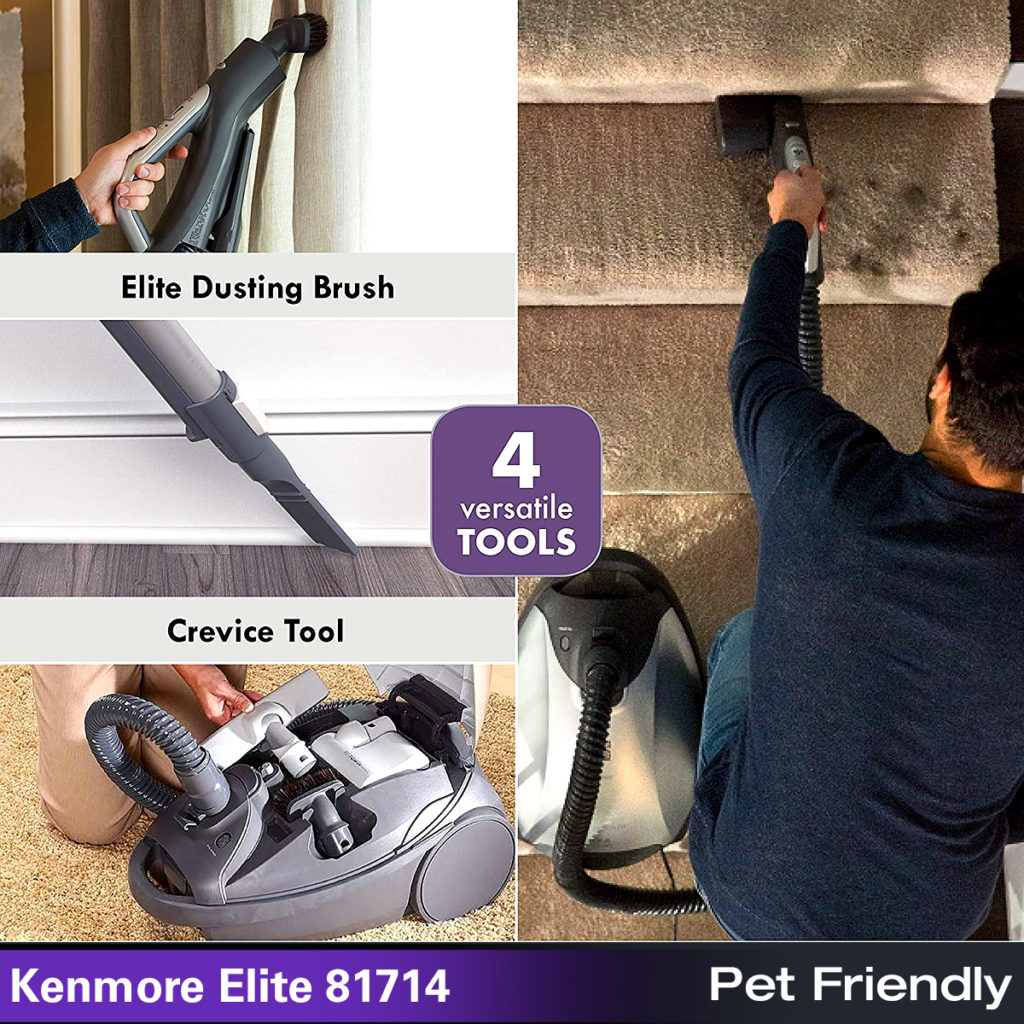 Kenmore Elite 81714 Pet Friendly Ultra Plush Bagged Canister Vacuum in 