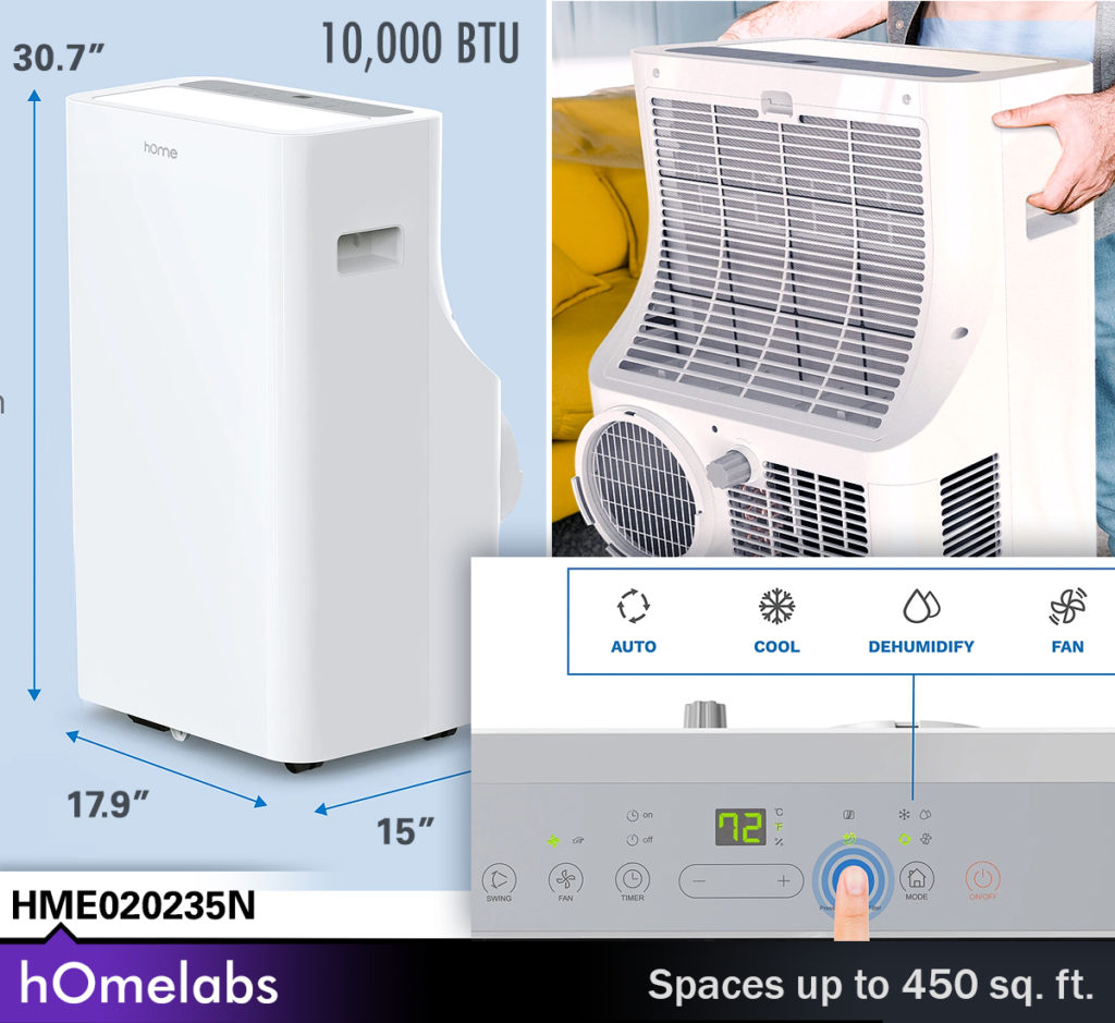 HomeLabs : 10,000 BTU / HME020235N portable air conditioner.