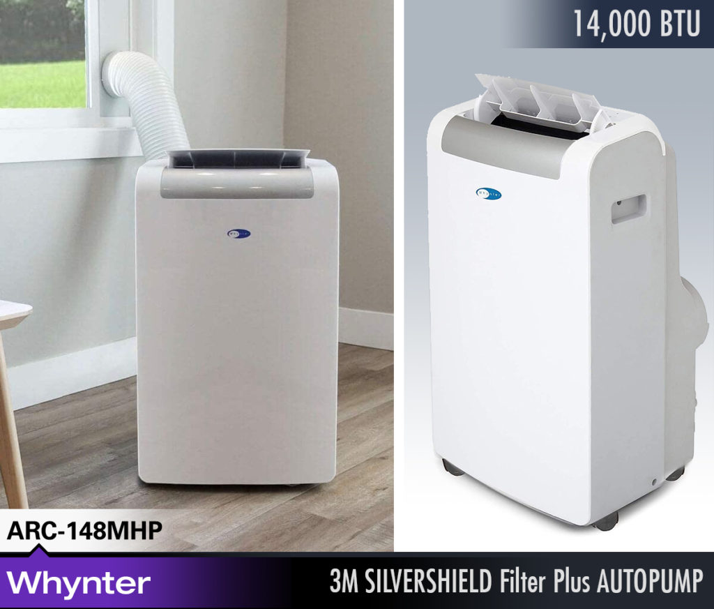 Whynter 14,000 BTU Heater with 3M SILVERSHIELD Filter Plus AUTOPUMP Portable Air Conditioner