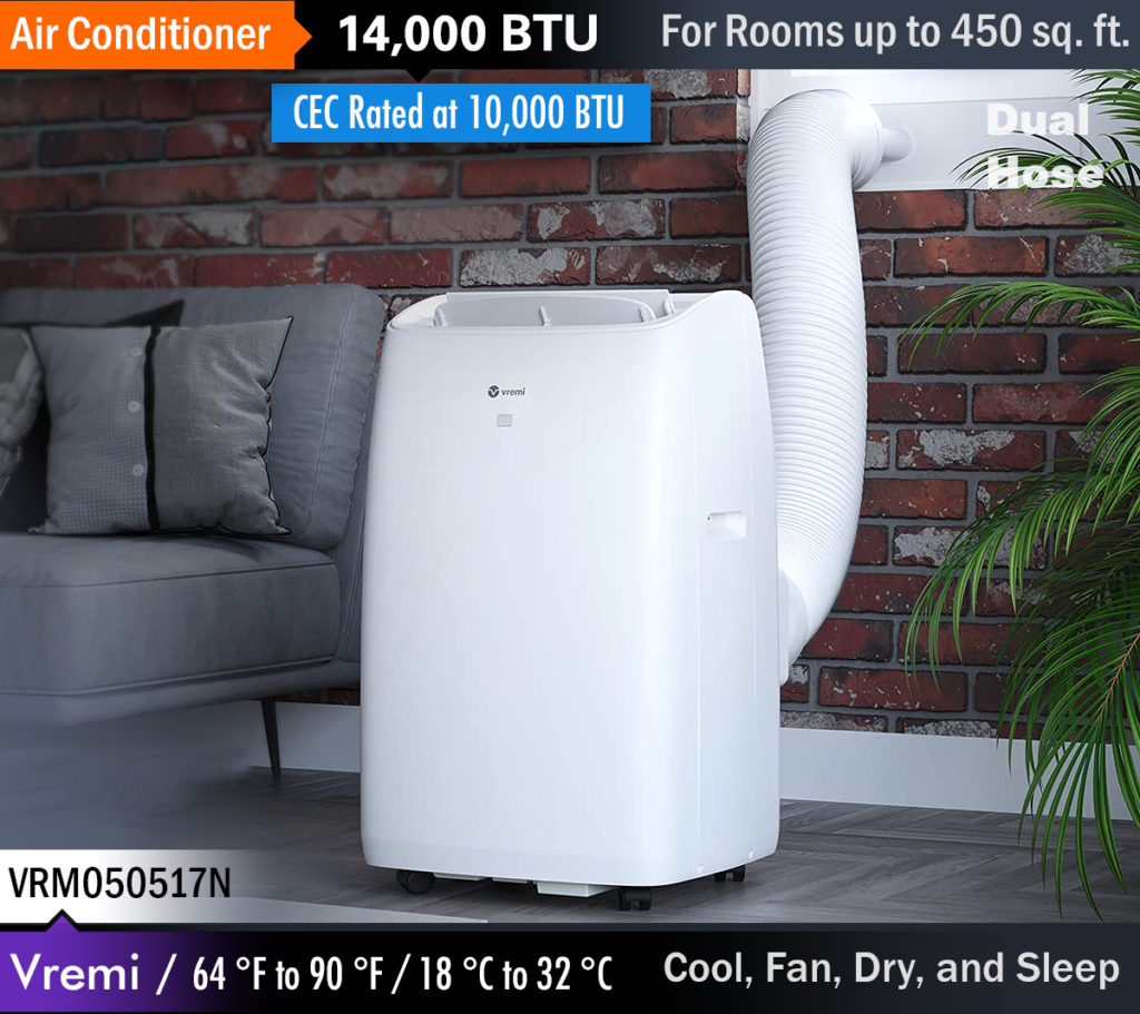 Vremi ‎VRM050517N  : Best 14,000 BTU Dual Hose Portable Air Conditioner