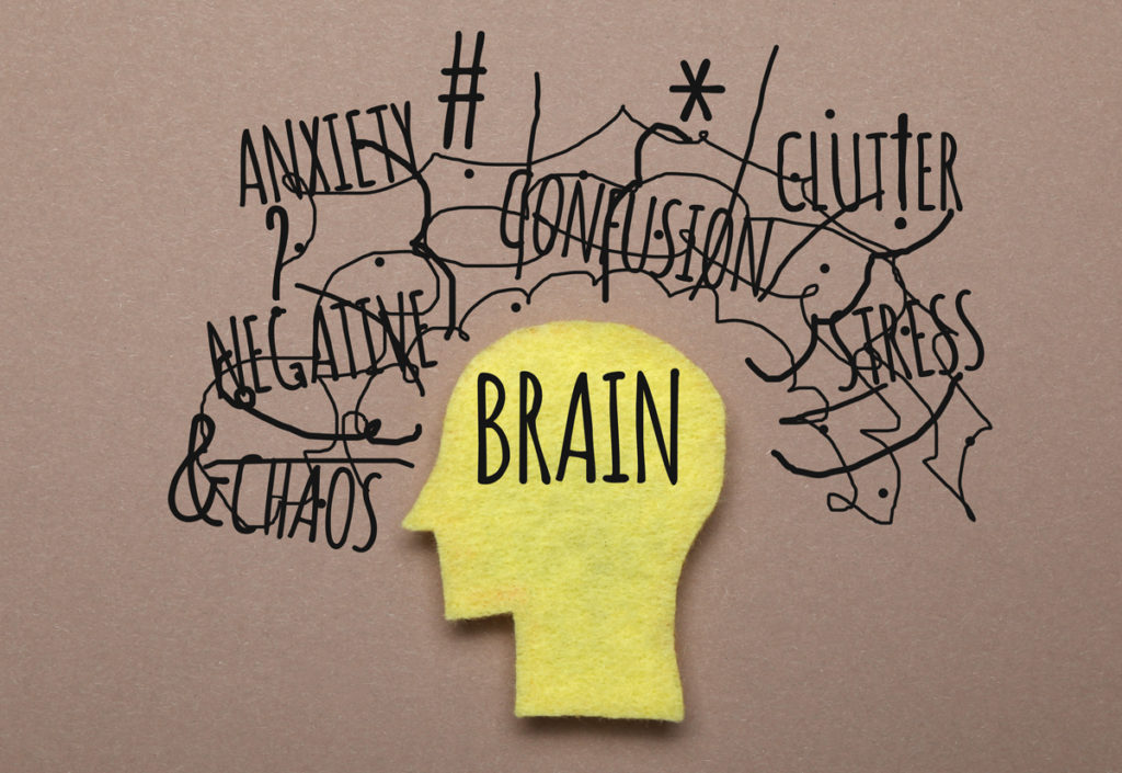 brain chart illustrating stress and anxiety.