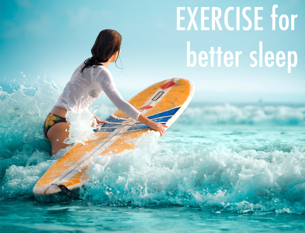 woman surfing with oncoming waves. How much deep sleep?