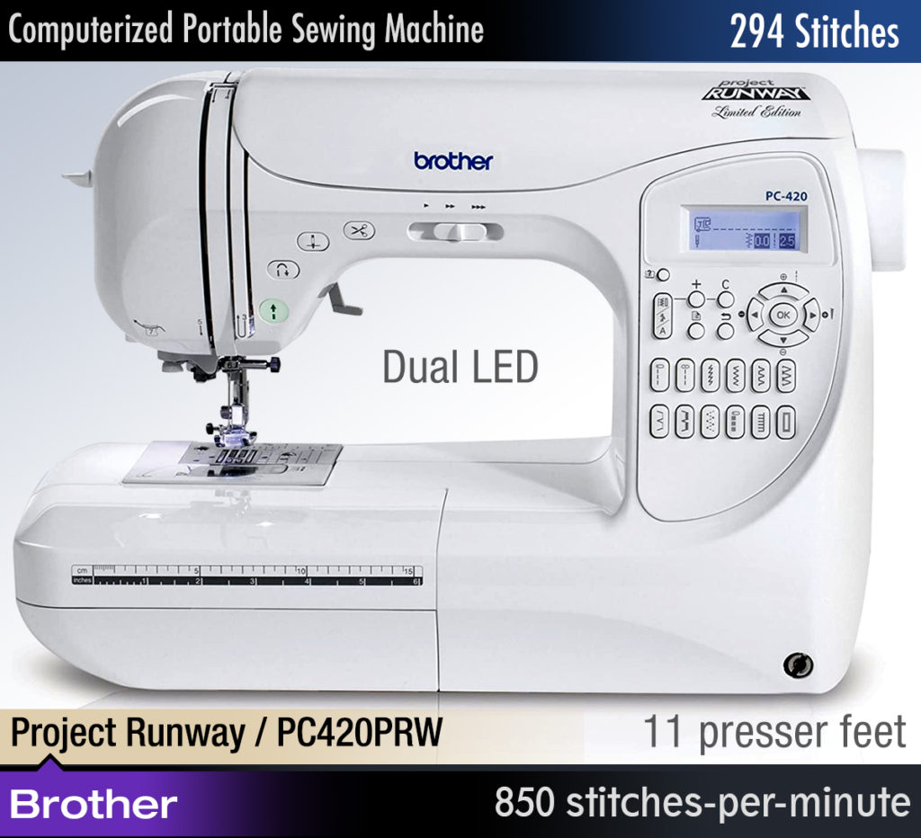 Brother Project Runway PC420PRW 294-Stitch Professional Grade Computerized Sewing Machine