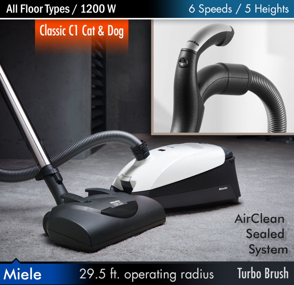 Pet vacuum : Miele Classic C1 Bagged Canister Vacuum,