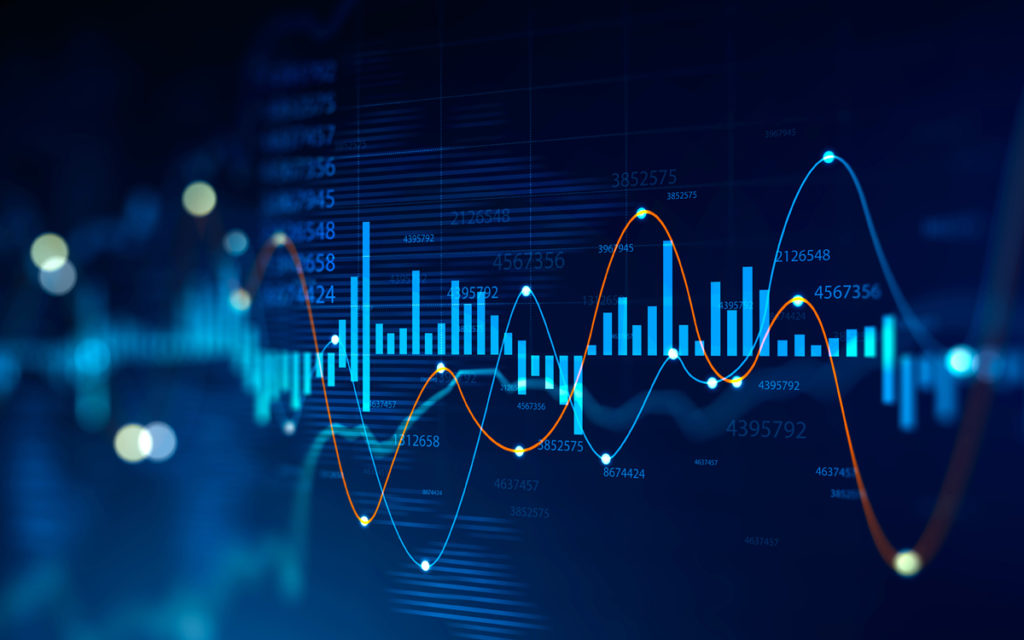 Stock investing graph and chart